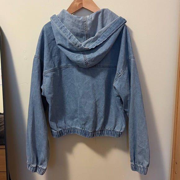 Forever 21 Blue Jean Jacket with Hood - Picture 3 of 5